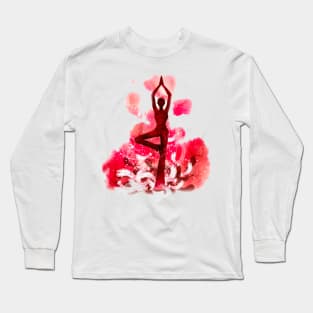 Yoga red Long Sleeve T-Shirt